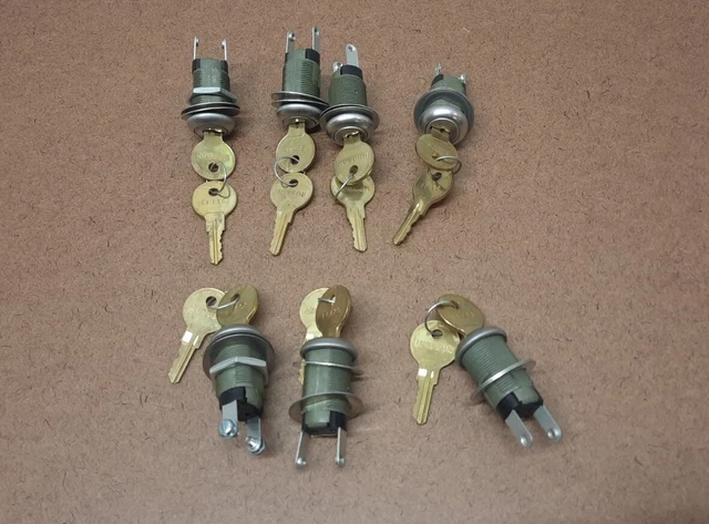 (Qty 7) Keyed On Off Position Ignition Safety Panel Lock Switch - Read Listing