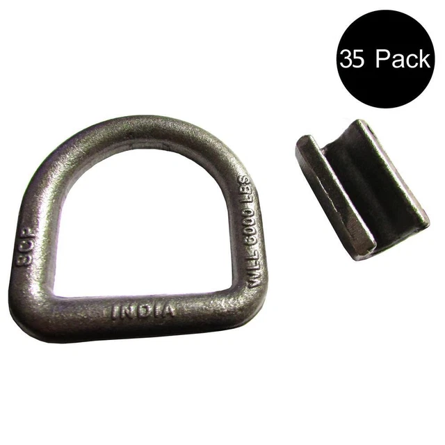 (35) 5/8" D-Ring Weld-On Flatbed/Trailer Ratchet Strap Cargo Tie-Down Anchors
