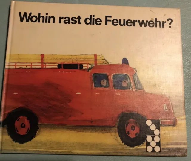 Wohin rast die Feuerwehr? Janosch Domino Bilderbuch 1972 geb. Ausg.