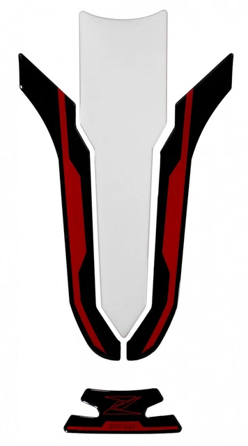 Tank pad 3D motorcycle sticker compatible for Kawasaki Z900 red silver