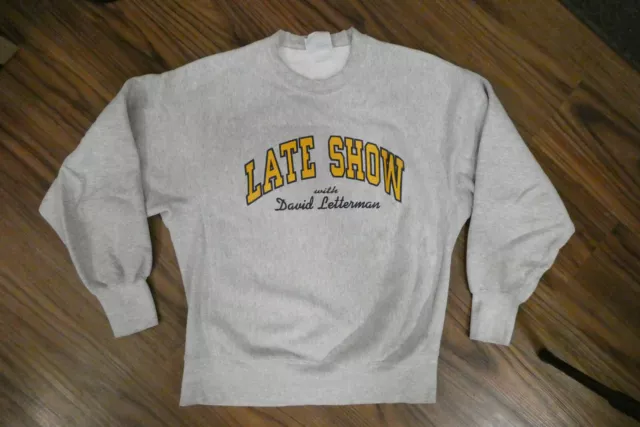 Vintage 1990s Late Show with DAVID LETTERMAN Lee Crossgrain Size LARGE - 1 Owner