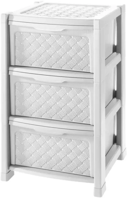 Tontarelli cassettiera Arianna in plastica 3 cassetti 39x39x63.5 cm bianco