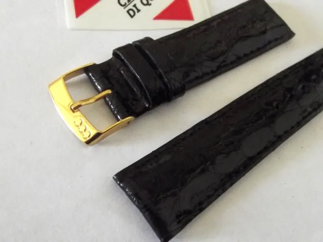 cinturino nero vero coccodrillo made italy orologi 20 mm watch straps
