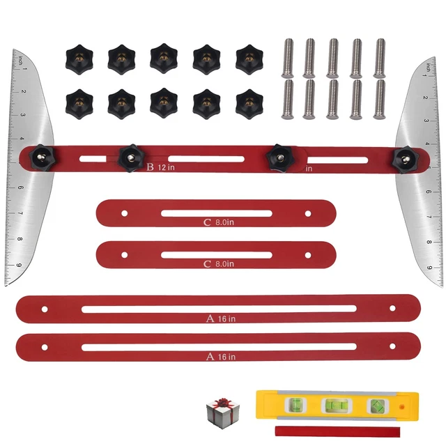 Stair Tread Template Tool Stair Tread Jig Stair Gauge Scribe - Stair Measuring T Stair Tread Template Tool Stair Tread Jig Stair Gauge Scribe - Stair Measuring T