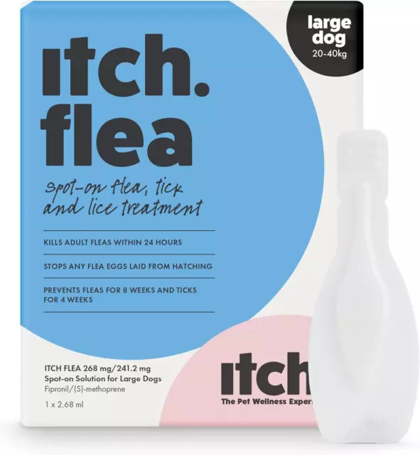 Itch | Large Dog Flea Treatment Spot-On Solution | Kills Fleas, Lice, Ticks, and