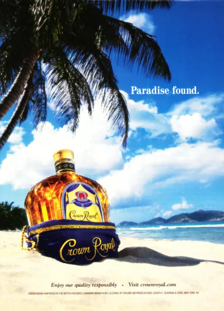 Crown Royal Whisky Ad #34 Rare 2001 Oop "Paradise Found."