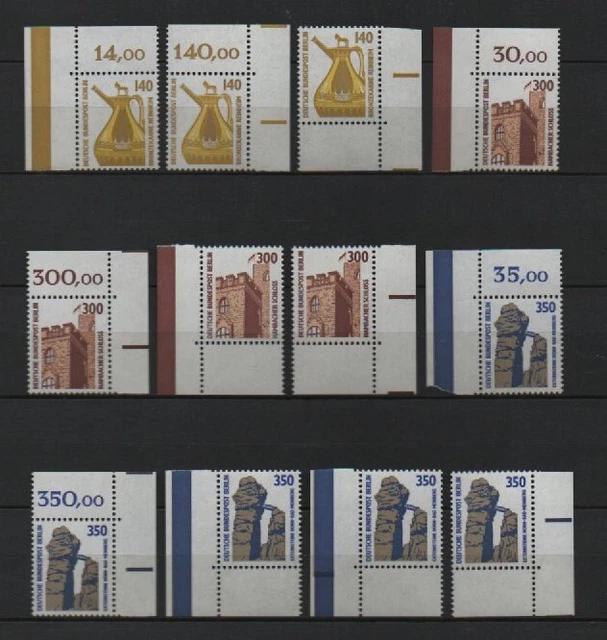 Berlin ex 793 - 874 Sehenswürdigkeiten Eckrand ** verschiedene Ecken 1 - 4 FBÜ