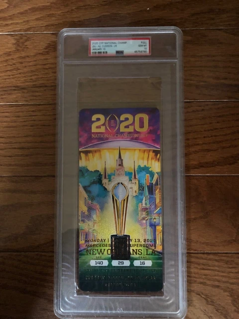 2020 CFP College Football National  Championship Ticket PSA 10 GM LSU Joe Burrow