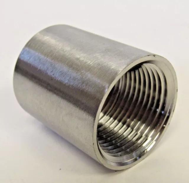 New 1-½” FNPT Straight Coupling 304 Stainless Steel Class 150