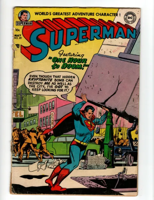 Superman #89 (1954--DC--GD/VG) 1st Curt Swan cover in title; Lex Luthor app.