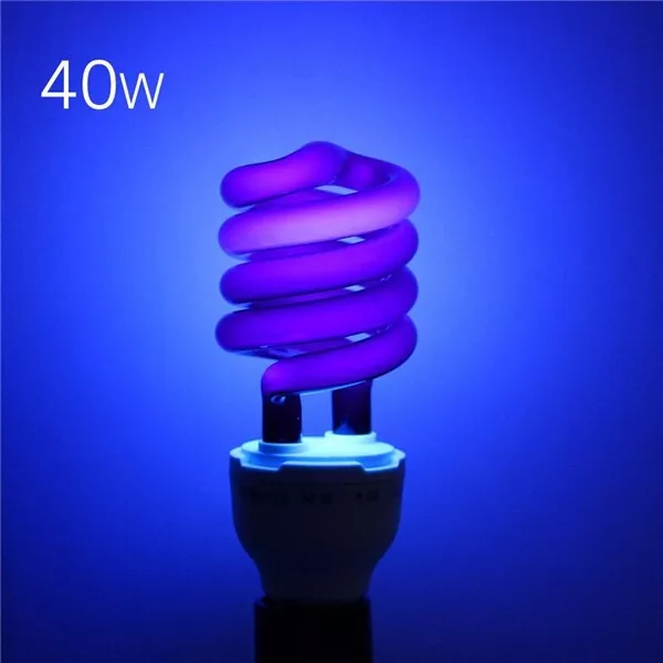 E27 Spiral Light Bulb Energy Saving Black Light Lamp Ultraviolet UV BlackLight