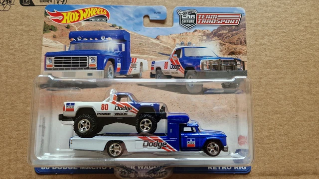 Hot Wheels Team Transport '80 Dodge Macho Power Wagon 1/64 Scale Car & Hauler 2-Pack - View #10
