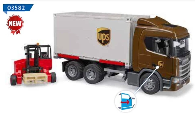 Achetez jouet Scania Super 560R UPS avec chariot élevateur