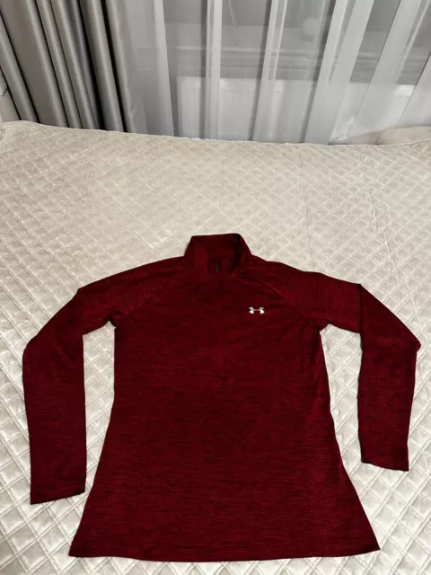 Under Armour Women's Long Sleeve 1/4 Zip Running Gym Top Size M