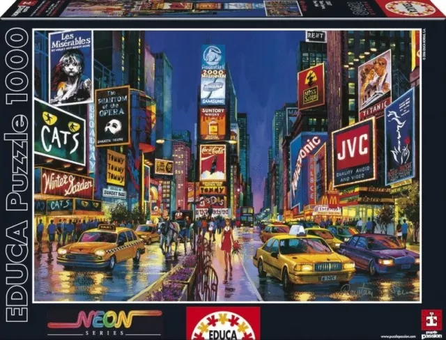 Puzzle - Neon Times Square - 1000 Teile nachtleuchtend, New York, Educa