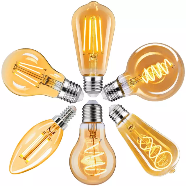 E27 LED Glühbirne Vintage Edison Filament 4W Retro Leuchtmittel Bulbs Warmweiss
