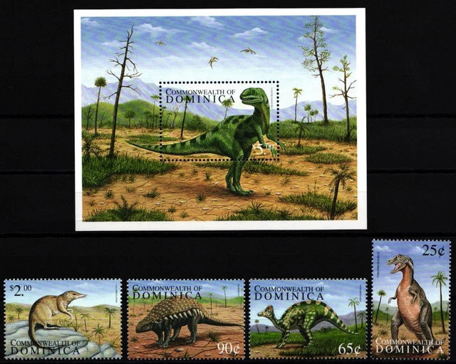 Dominica 2657-2660 and Block 376 Mint Dinosaur #JA231