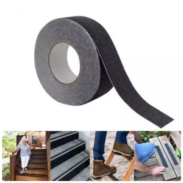 Black Anti Slip Tape Non Skid High Grip Self Adhesive Safety Flooring Waterproof