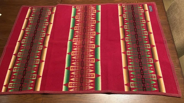 Beaver State Pendleton Colorful Geometric Pattern Wool Blanket Throw  41X27 A1