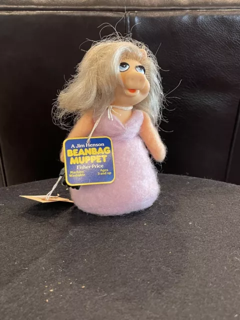 NEW Jim Henson Muppets Miss Piggy Bean Bag Toy Fisher Price Vintage