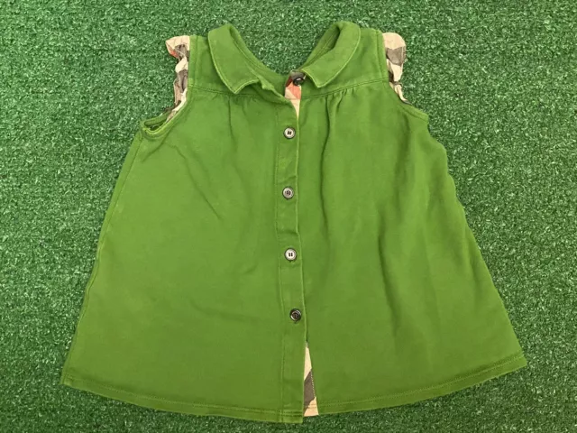 Burberry Children Sleeveless Collared Dress Green Infant 6 Months Baby Girl