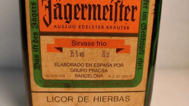 Botella Jägermeister Licor De Hierbas Rara Botella FABRICADA EN BARCELONA "70cl" 3