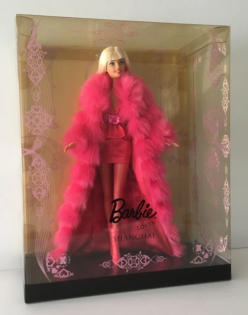BARBIE LOVES SHANGHAI RARE Collector Pink Fur Coat NIB 2009 