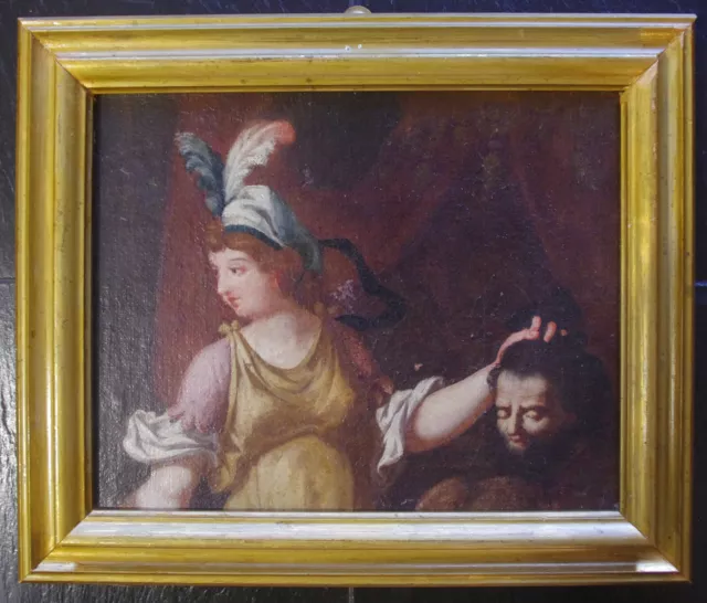 Antico dipinto, olio su tela, Giuditta ed Oloferne  del sec. XVIII