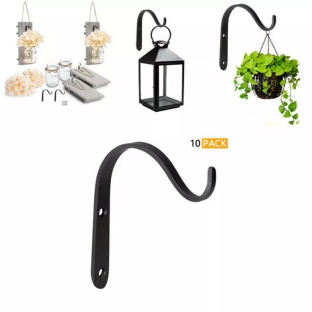 10Pcs/Set Wrought Wall Iron Hooks for Hanging Lantern Coat Garden Planter Decor 2