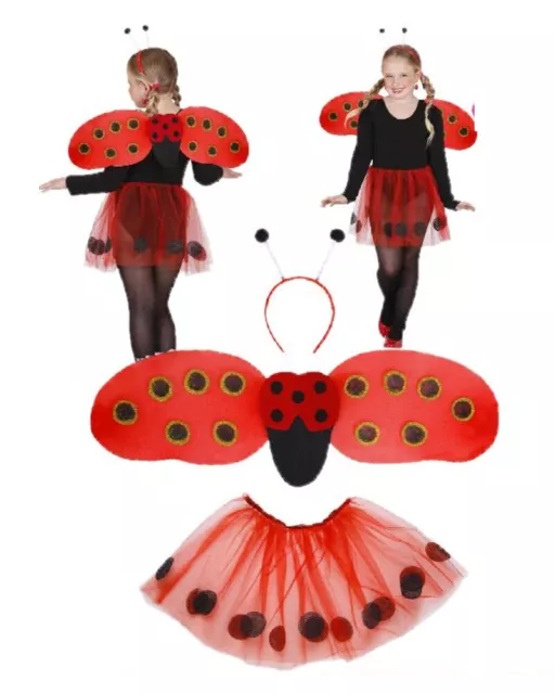 ReliBeauty Costume Ladybug Bambina 3-12 anni Vestito Coccinella