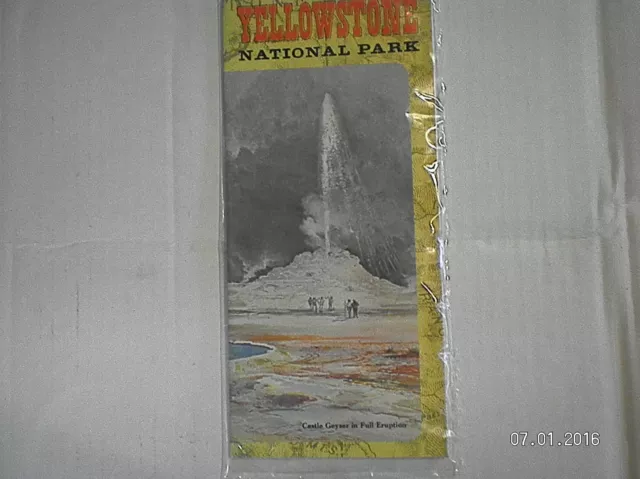 Vintage Yellowstone National Park.... Map 1960'S