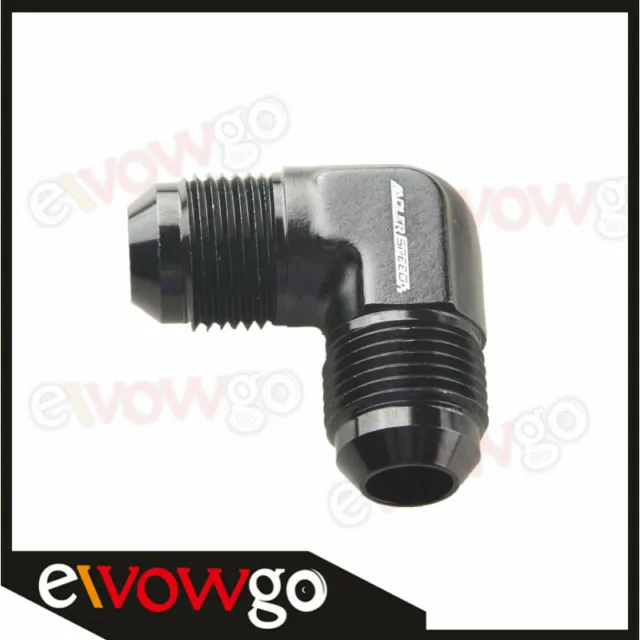 AN8 -8AN To AN8 90 Degree Flare Union Fuel Fitting Adapter Male Black