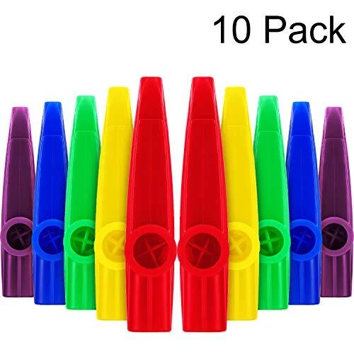 Plastic Kazoos Musical Instruments with Kazoo Flute Diaphragms for Gift,