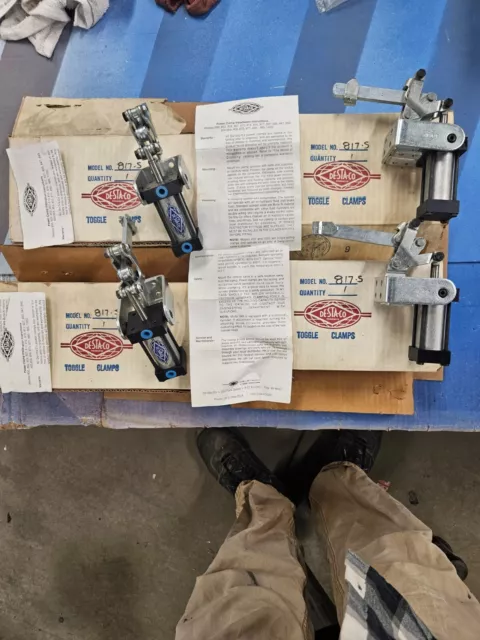 Destaco 817-S Pneumatic Hold-Down Clamp 4pc lot new old stock surplus