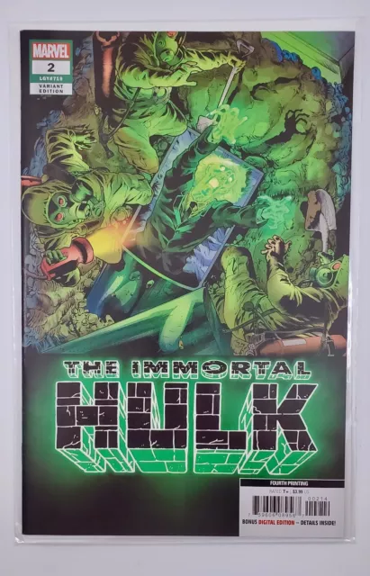 Immortal Hulk #2 4th Printing First Appearance of Del Frye NM 🔥 Marvel Comic FS