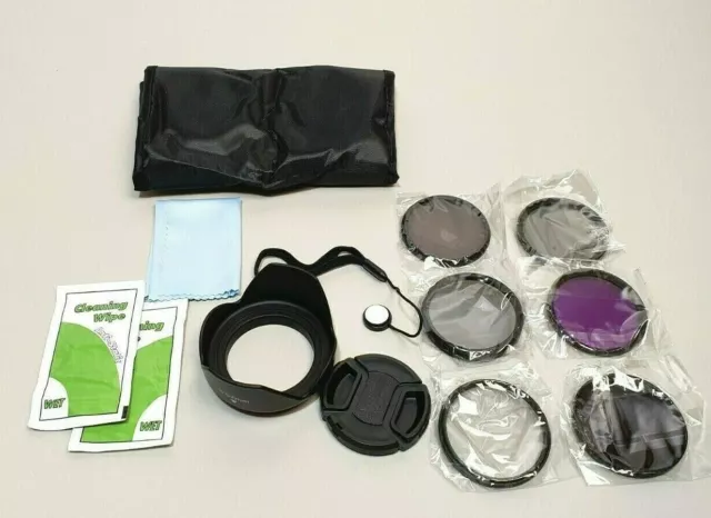 52mm Filter Lens Set Kit UV CPL FLD ND2 ND4 ND8 Canon Nikon Sony Photography