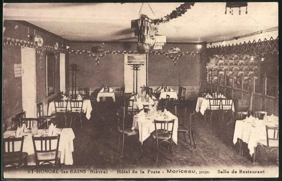 CPA Saint-Honorè-les-Bains, Hotel de la Poste-Moriceau, Salle de Restaurant
