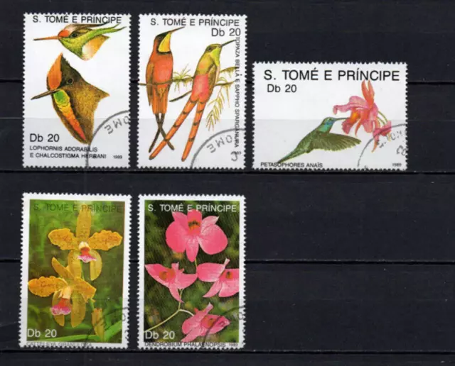 Briefmarken Sätze Sao Tome E Principe 1989 gest s. Scan