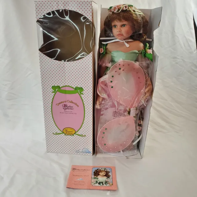 Paradise Galleries Treasury Collection Wishing For Luck Porcelain Doll New