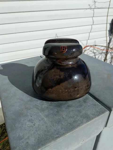 Vintage Ohio Brass Mottled Porcelain Insulator