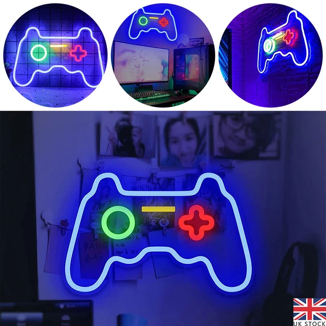GAME NEON SIGNS Neon Light Gaming LED Neon Lights Wall Art Blue Neon