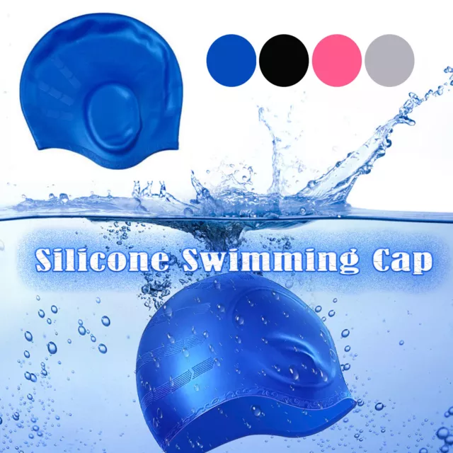 Silicone Swimming Cap Men Women Durable Non-Slip Waterproof Swim Cap Protect Ear