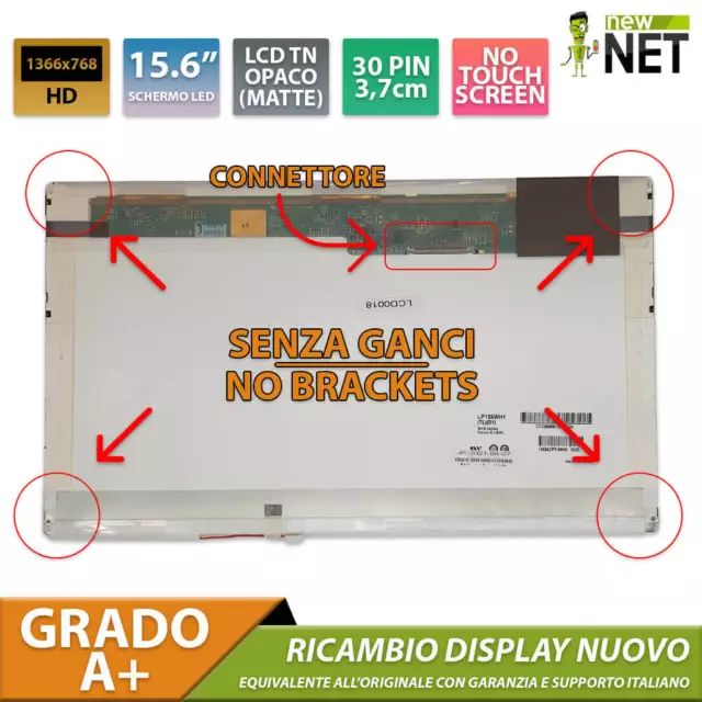 Pannello Display LCD da 15,6 pollici per Toshiba Satellite L505-10v 30 pin HD