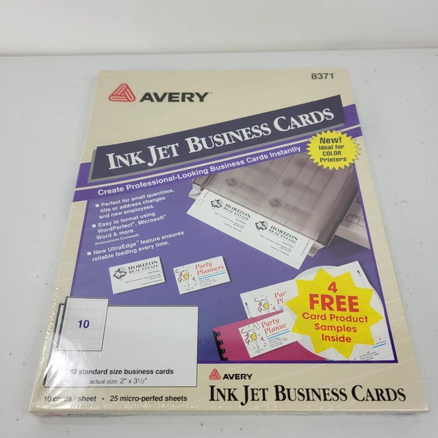 Avery® 8371 Inkjet Business Cards White  250/box