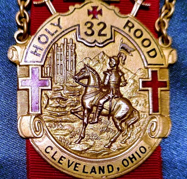 SPECTACULAR GOLDEN ENAMEL Antique KNIGHTS TEMPLAR HOLYROOD JEWEL! Ornate MASONIC 2