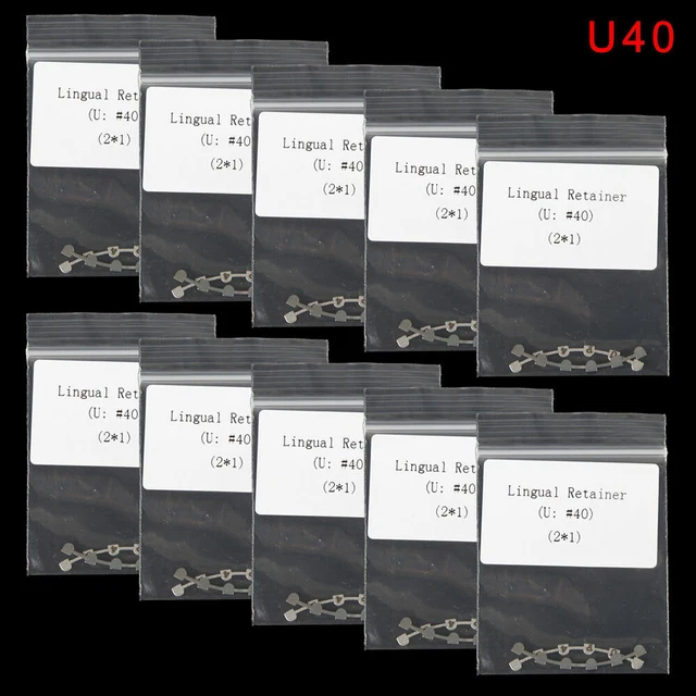 20 Dental Orthodontic Bondable Lingual Retainer Mesh Base Marked Wire Upper40 V1