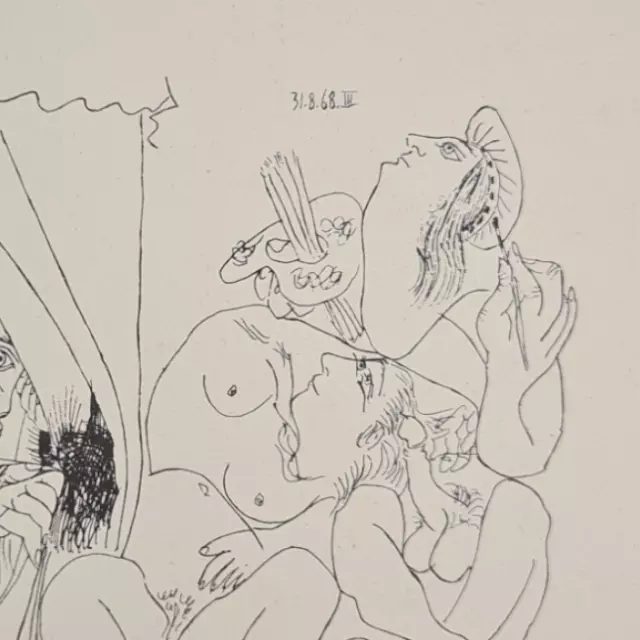 PABLO PICASSO DISEGNI EROTICI STAMPA ORIGINALE " Erotische Lithografie 1968 " 3