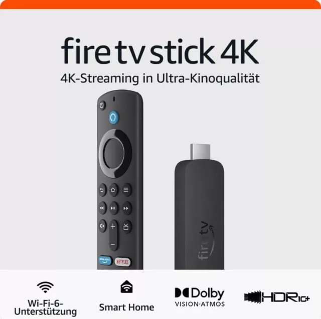 Amazon Fire TV Stick 4K, Wi-Fi 6, Alexa-Sprachfernbedienung (2023) (2. Gen.) NEU