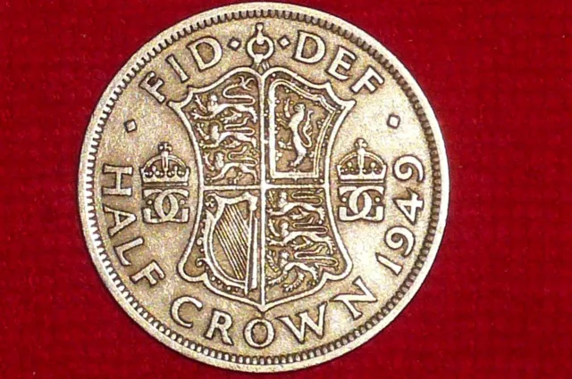 GREAT BRITAIN, GEORGE VI, 1949, HALF CROWN, **(Very Nice Coin)**.