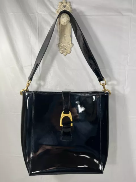 Dooney & Bourke Emerson Collection Brynn patent Leather Shoulder Bag Black